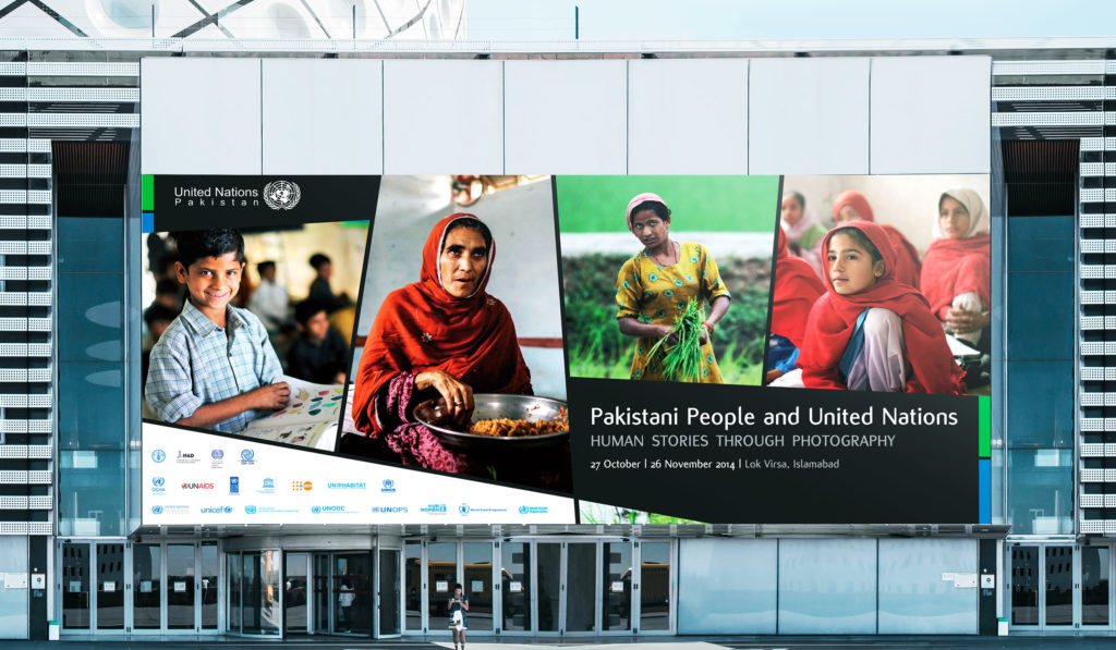 Pakistani people and United Nations exhibition poster