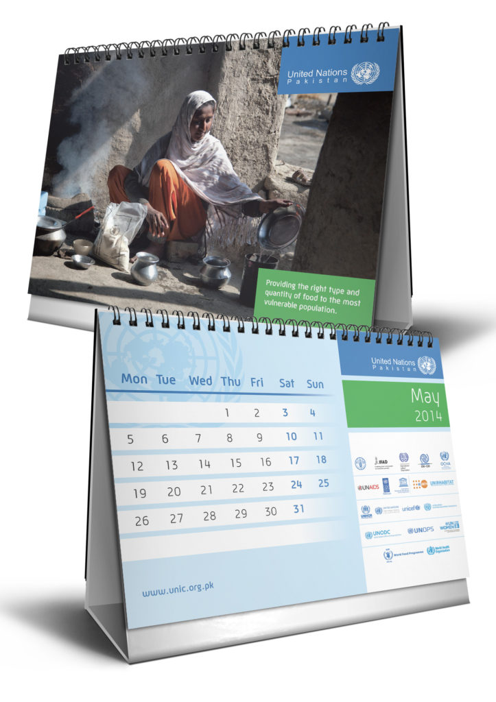 Visual identity per Nazioni Unite Pakistan – calendario