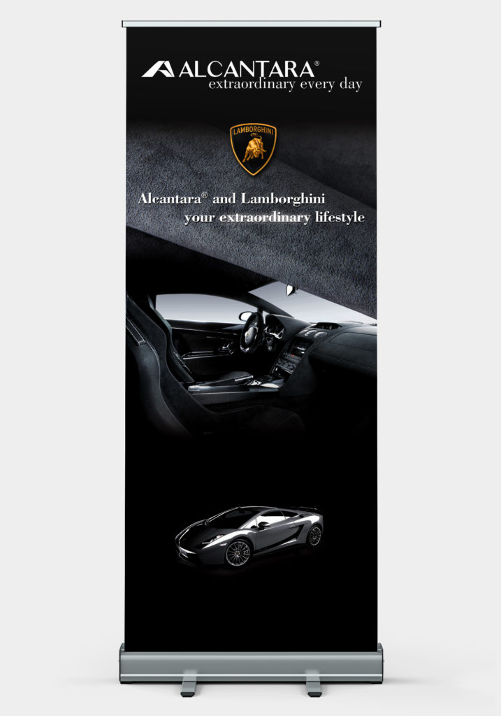 Advertisment for the launch of Alcantara in Shanghai feauring Lamborghini