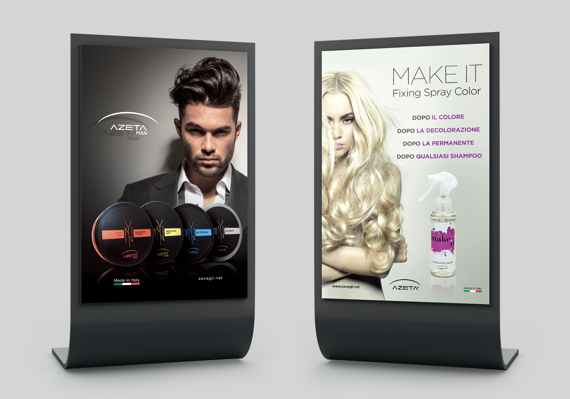 Visual identity, labelling e packaging per linea prodotti professionali Azeta Capelli